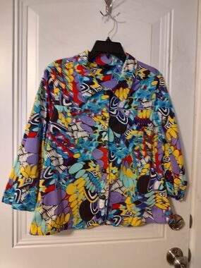 Multicolor Abstract Print Women's Jacket